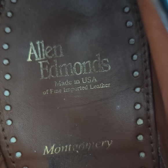 Men\'s Allen Edmonds Montgomery Black Leather Oxfords 10 D Split Toe Blucher USA main image 4